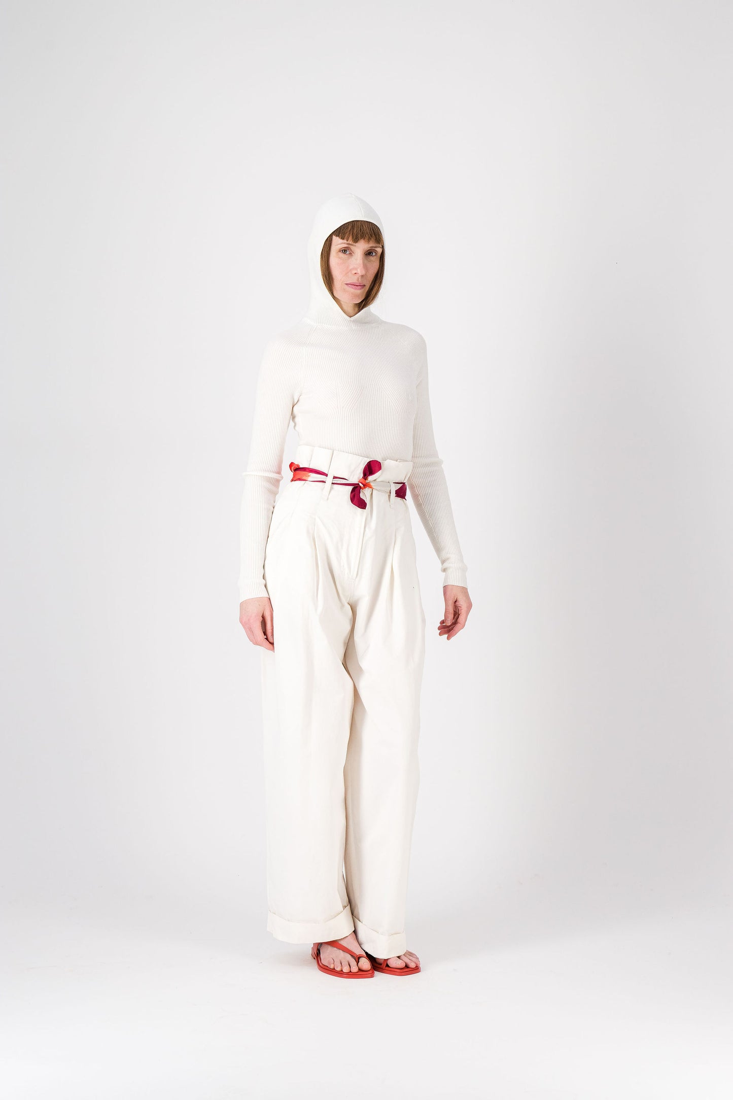 PIQUE-NIQUE - Silk bandana KYOTO RED 27 & CORAL 131