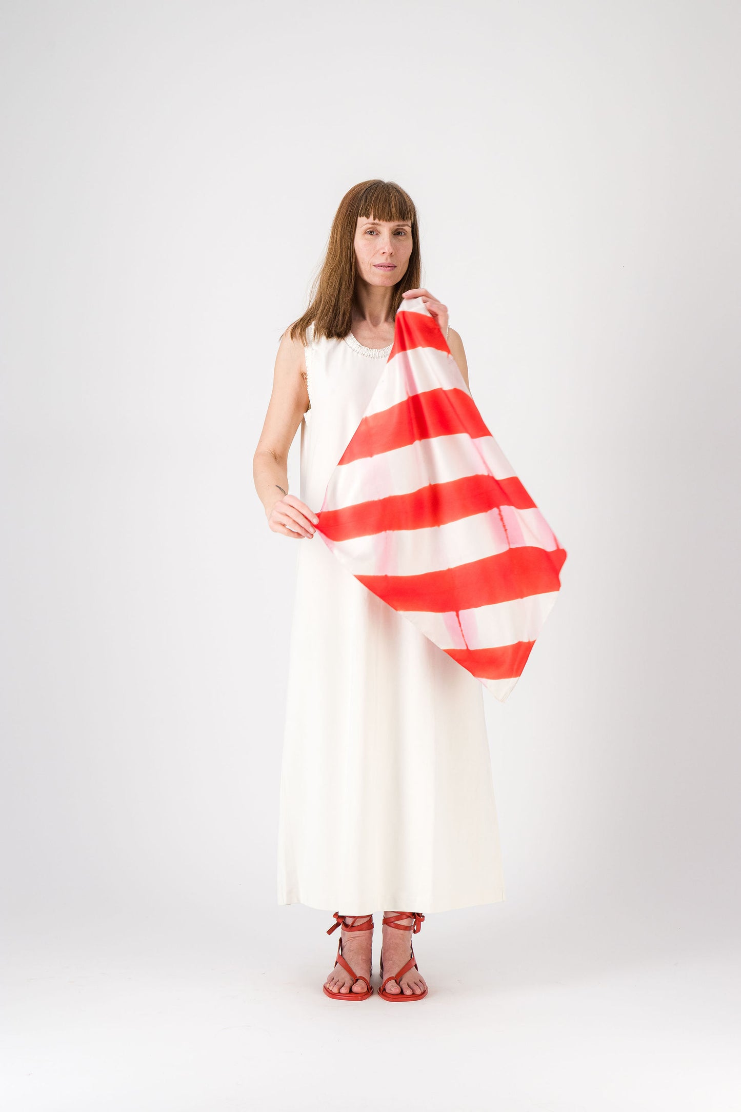 PIQUE-NIQUE - Silk bandana PINK & CORAL