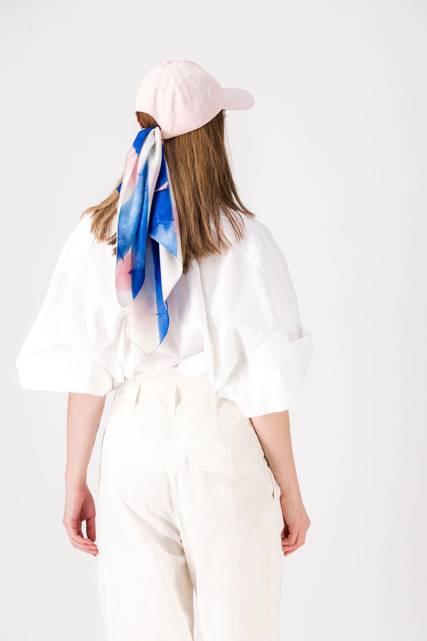 PIQUE-NIQUE - Silk bandana BLUE 89 & PINK 216
