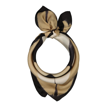 SIGNE - a silk bandana BEIGE & BLACK