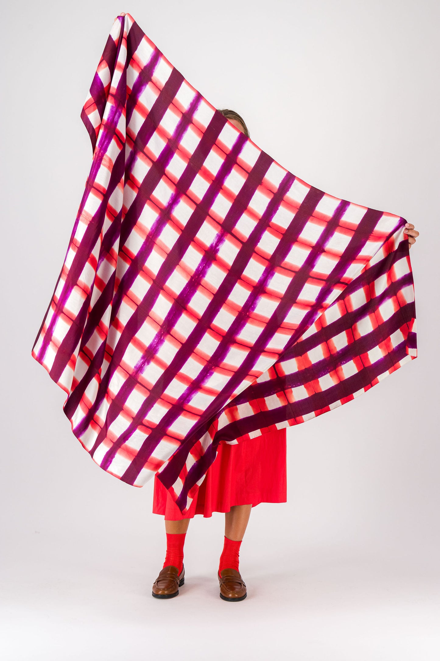 SINOPLE - SILK SCARF CASSIS & CHILLY