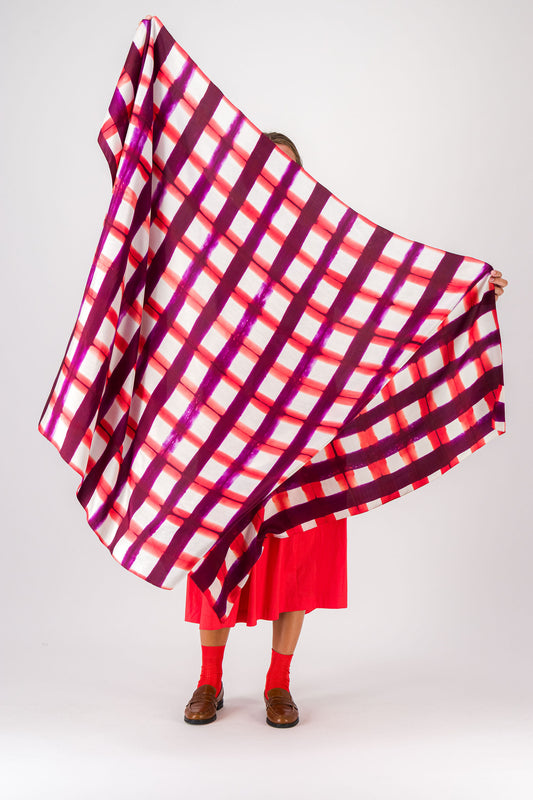 SINOPLE - SILK SCARF CASSIS & CHILLY
