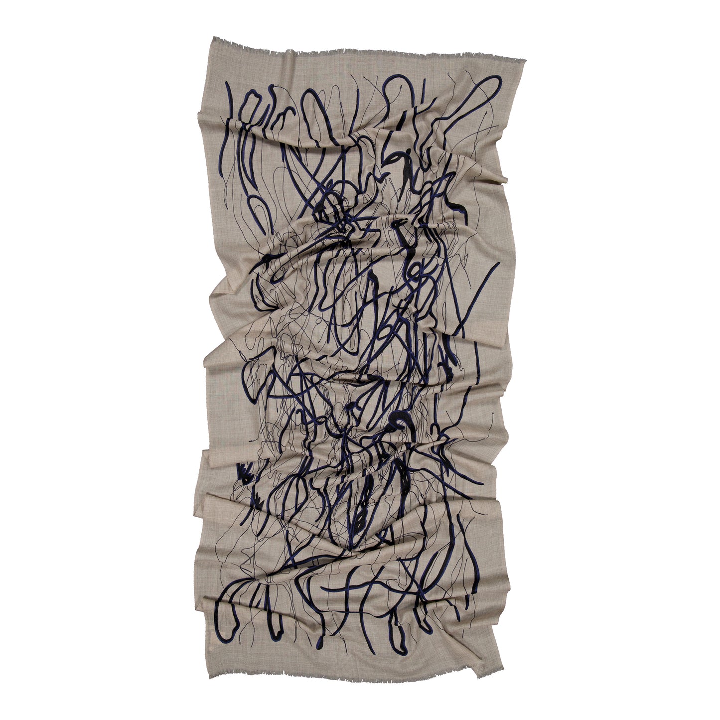 SPLASH - MERINO SCARF NAVY BLUE