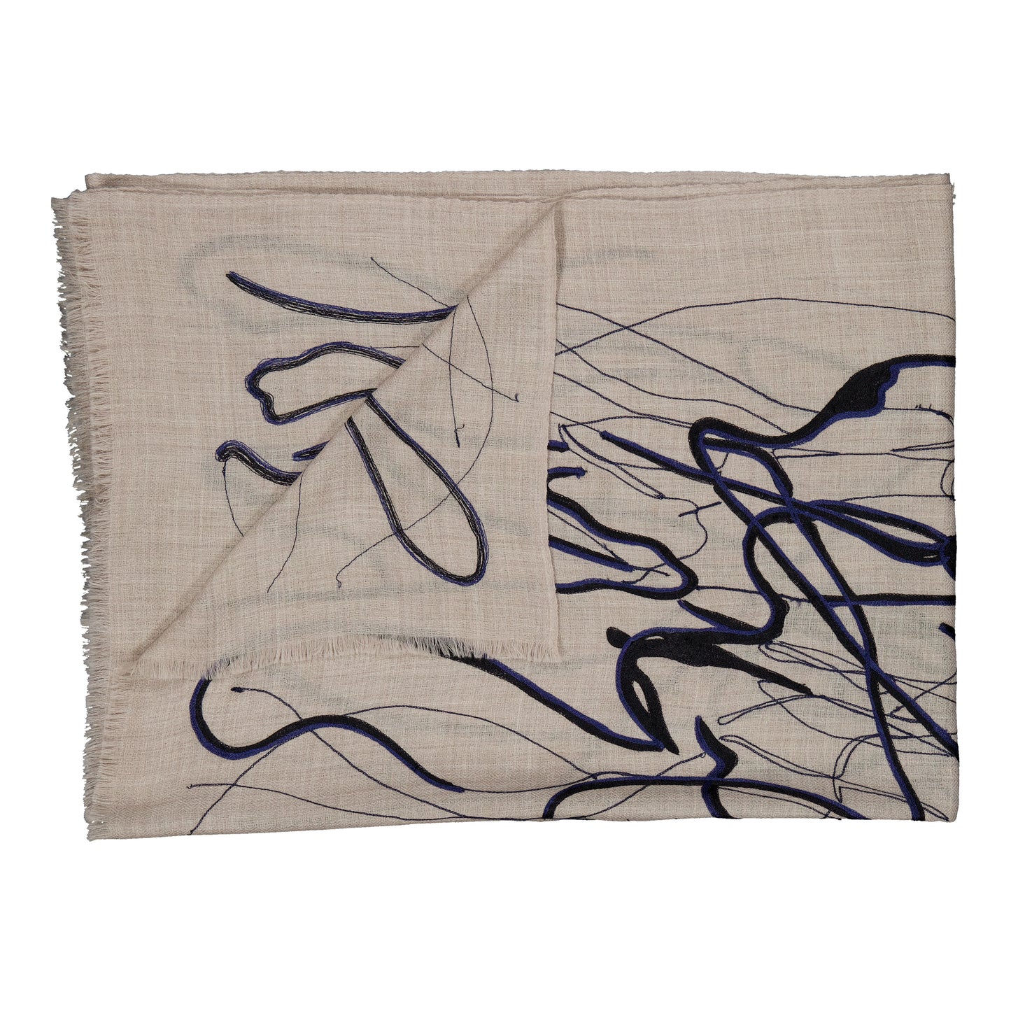 SPLASH - MERINO SCARF NAVY BLUE