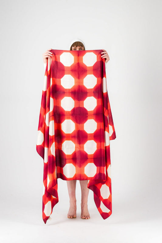 TOMMETTE - Silk scarf kyotot red & coral