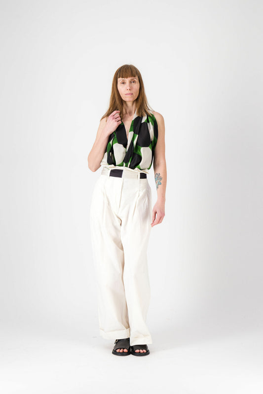 TOMMETTE - Silk scarf green & black