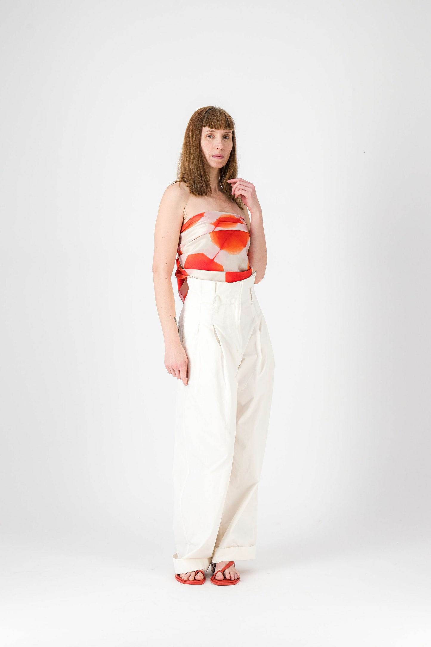 TOMMETTE - Silk scarf coral & pink