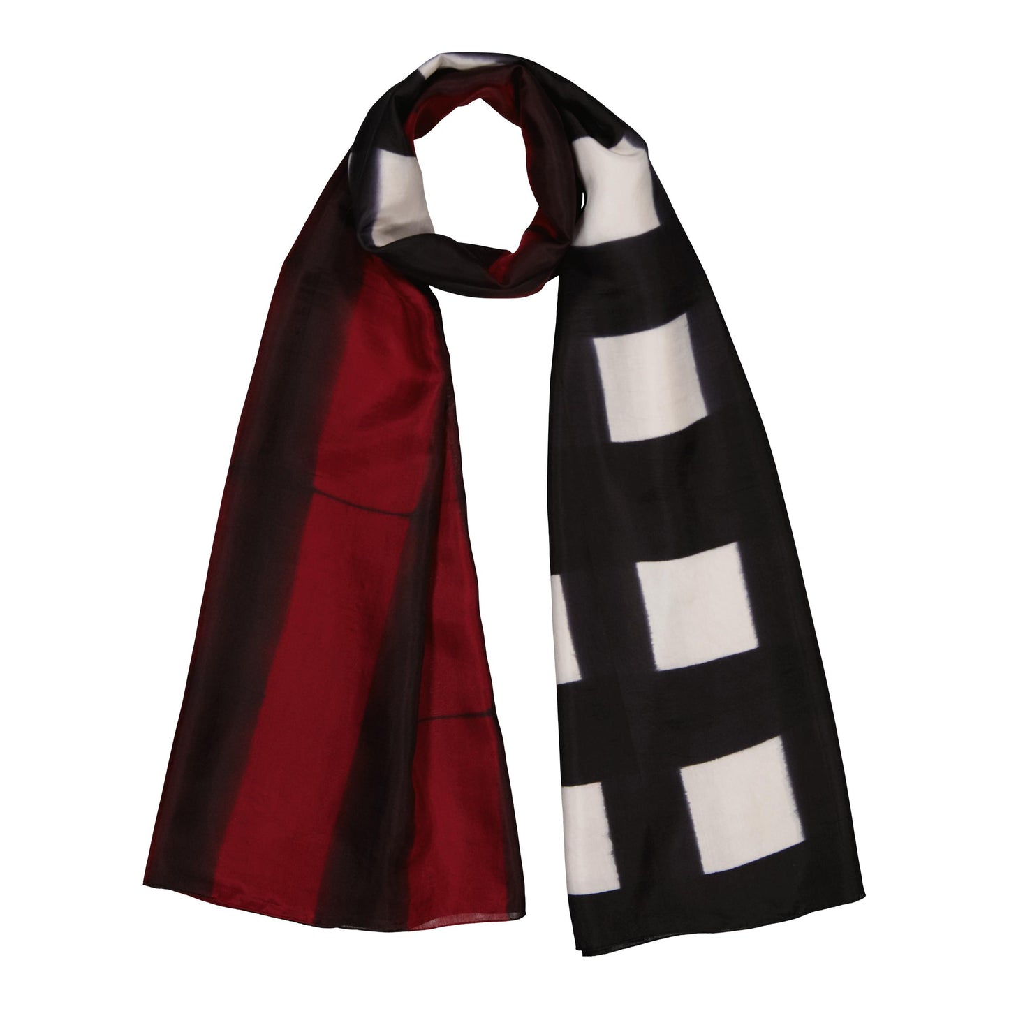 Chance - silk scarf GARNET & BLACK