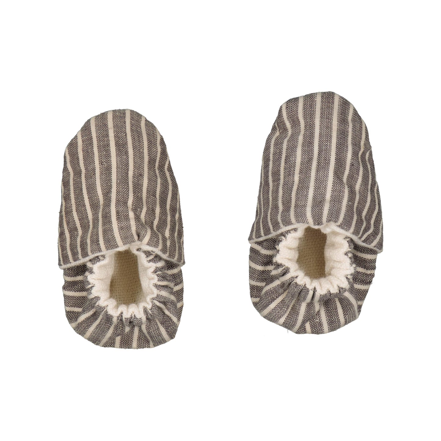 BABY SLIPPERS - 100% organic cotton STRIPES - GREY