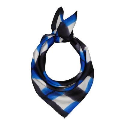 CHROMATIC - a silk bandana BLACK & BLUE