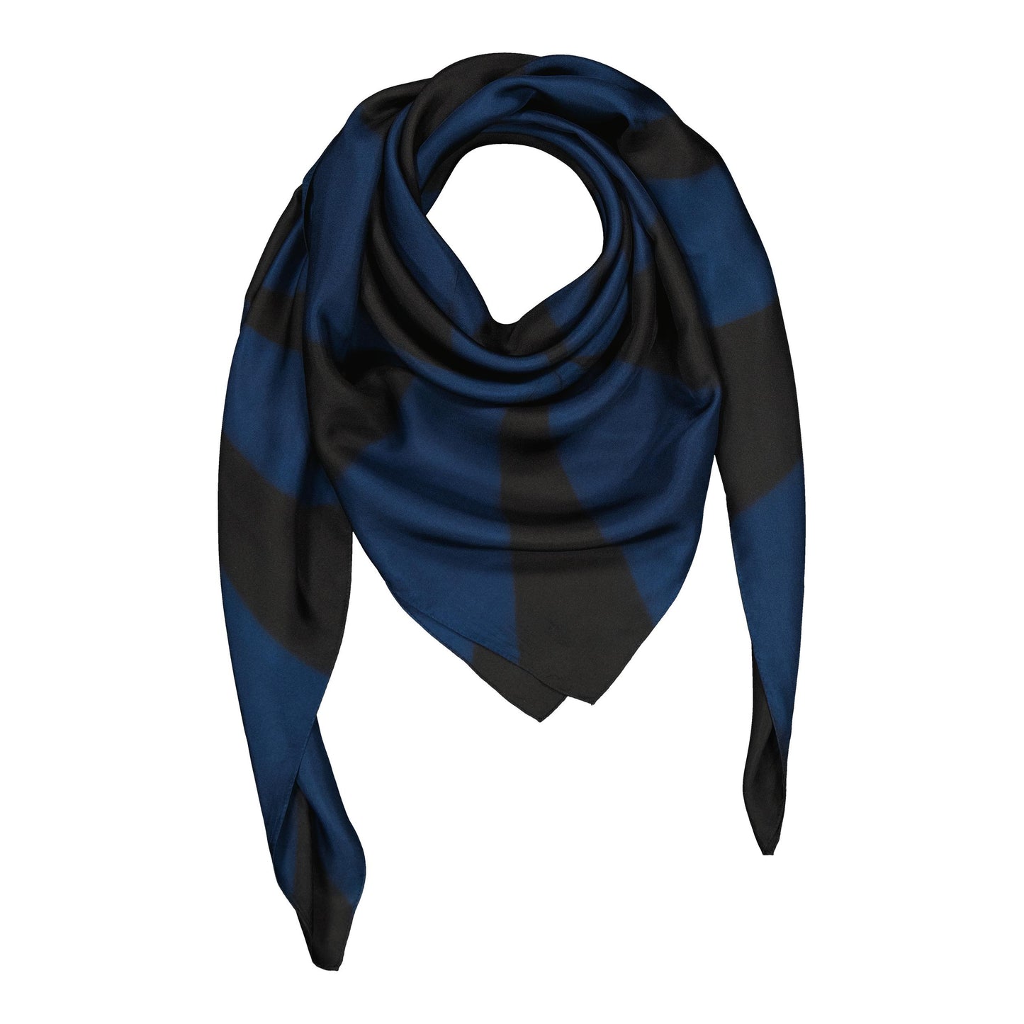 CIRCUS - silk square CUMULUS BLUE & BLACK