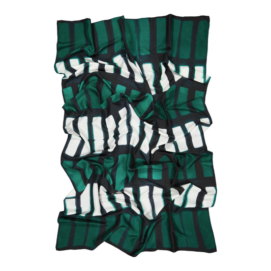 ENSEMBLE - silk scarf BRITISH GREEN & BLACK