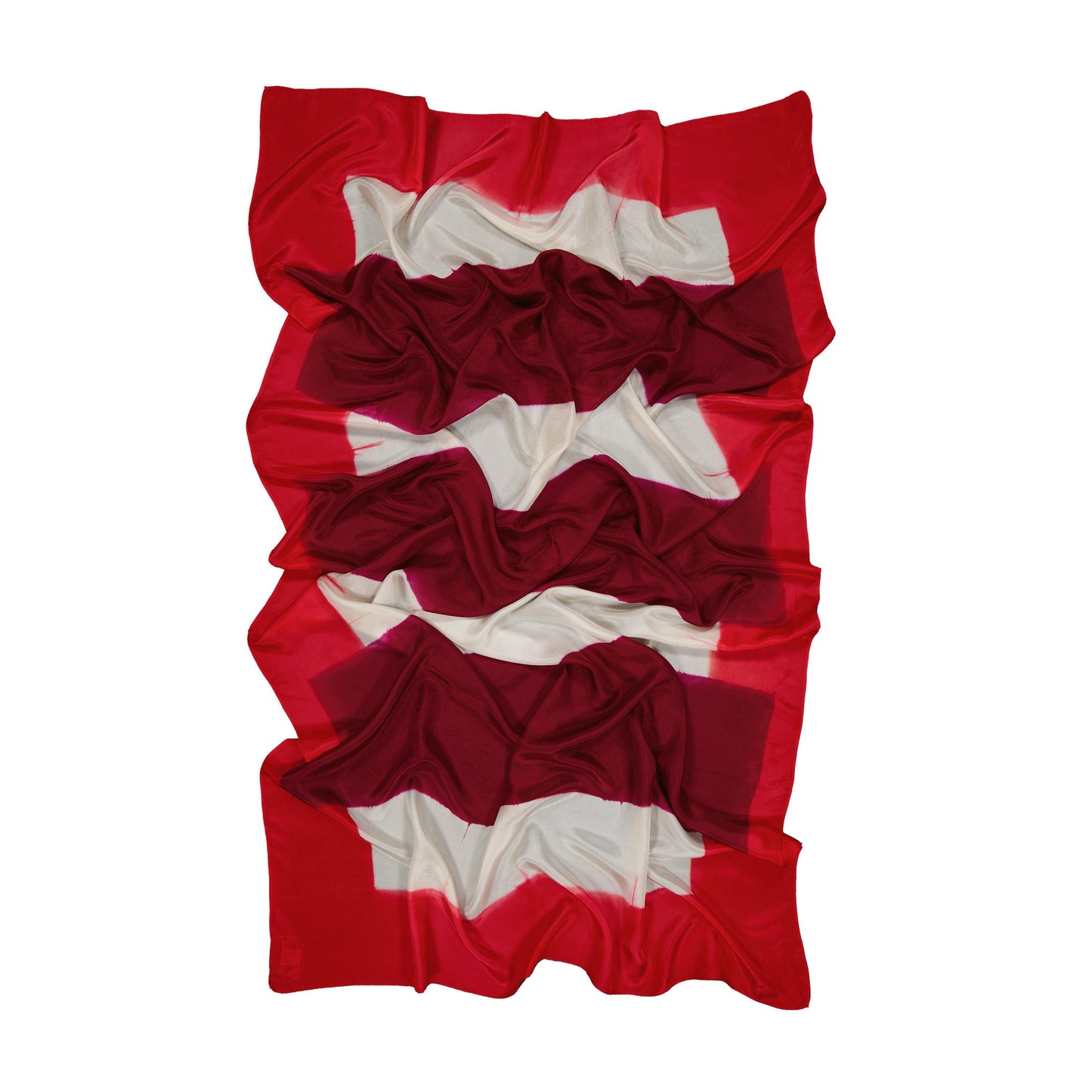 LIGNES - silk scarf RED & GARNET