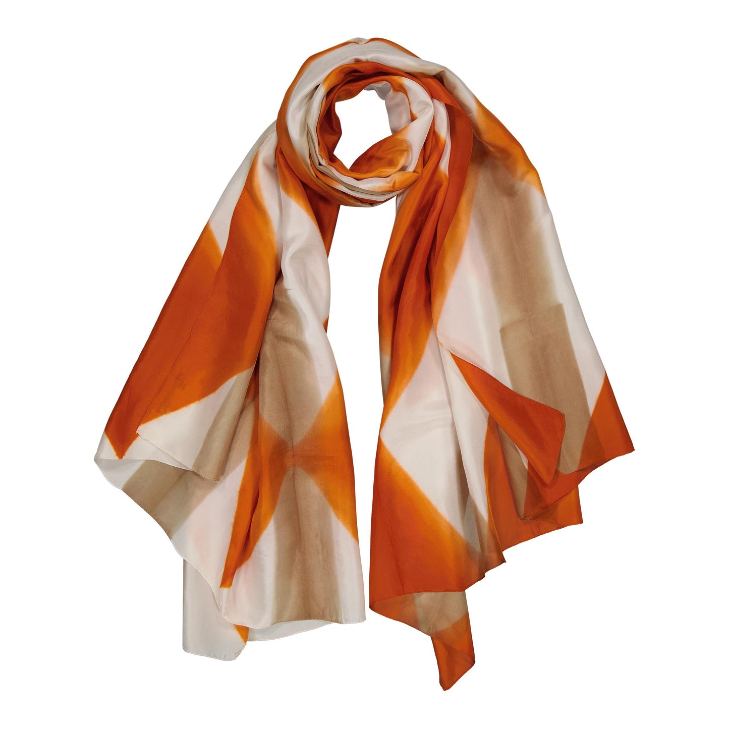 FRAGMENTS - silk scarf CLAY & BEIGE