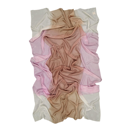 MINIMAL - silk scarf LILAC & BEIGE