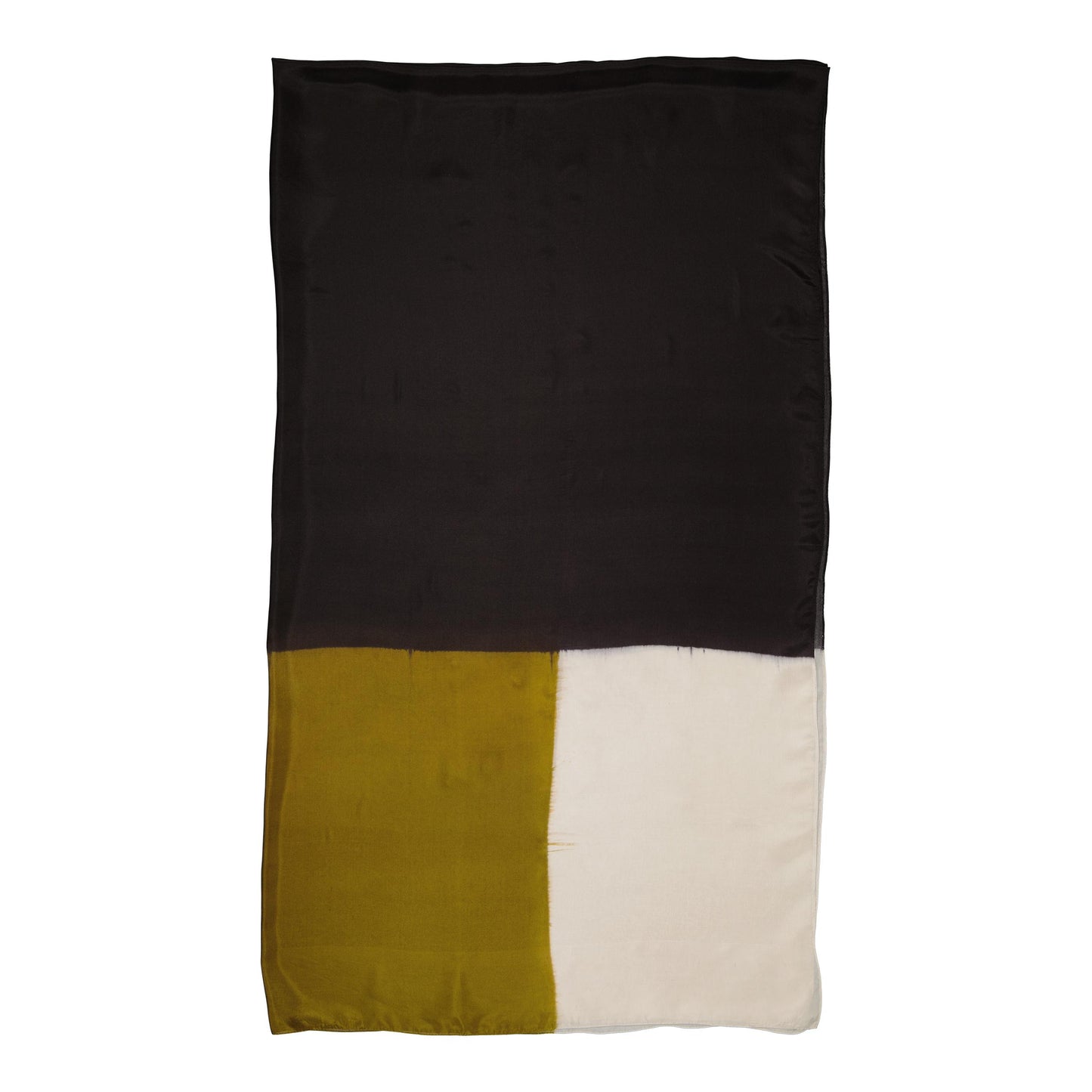 MINIMAL - silk scarf MOSS GREEN & BLACK