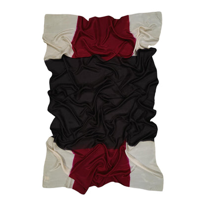 MINIMAL - silk scarf GARNET & BLACK