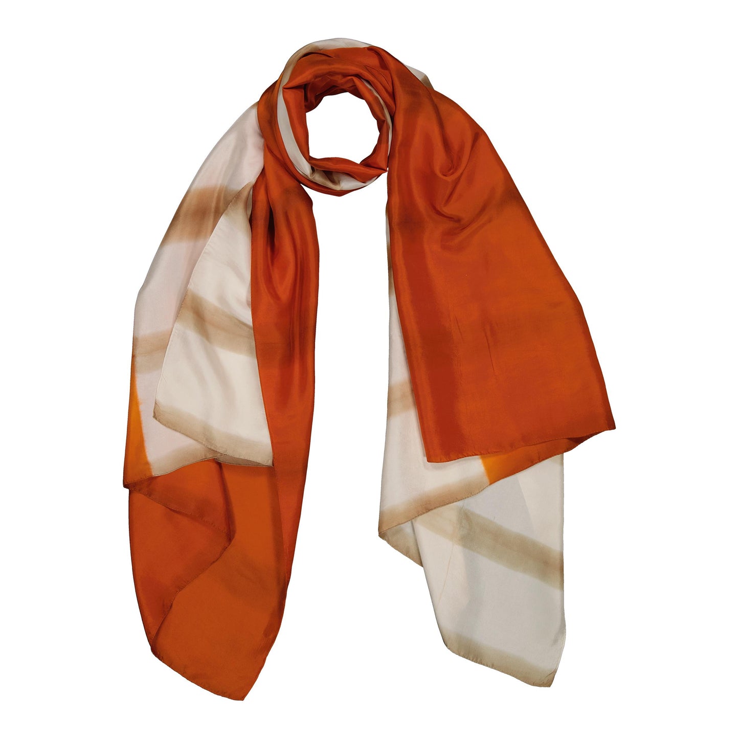 ITHAQUE - silk scarf CLAY & BEIGE