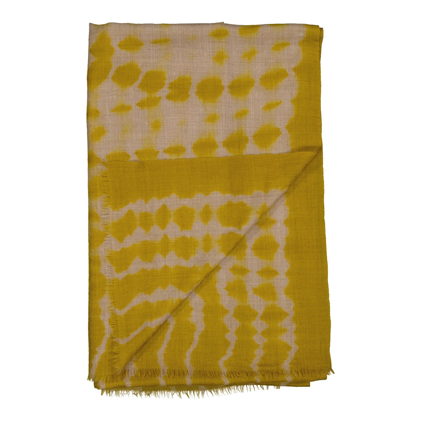 RIVE - shibori cashmere shawl YELLOW