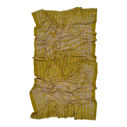 RIVE - shibori cashmere shawl YELLOW