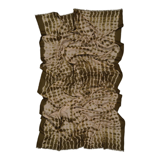 RIVE - shibori cashmere shawl BROWN 237