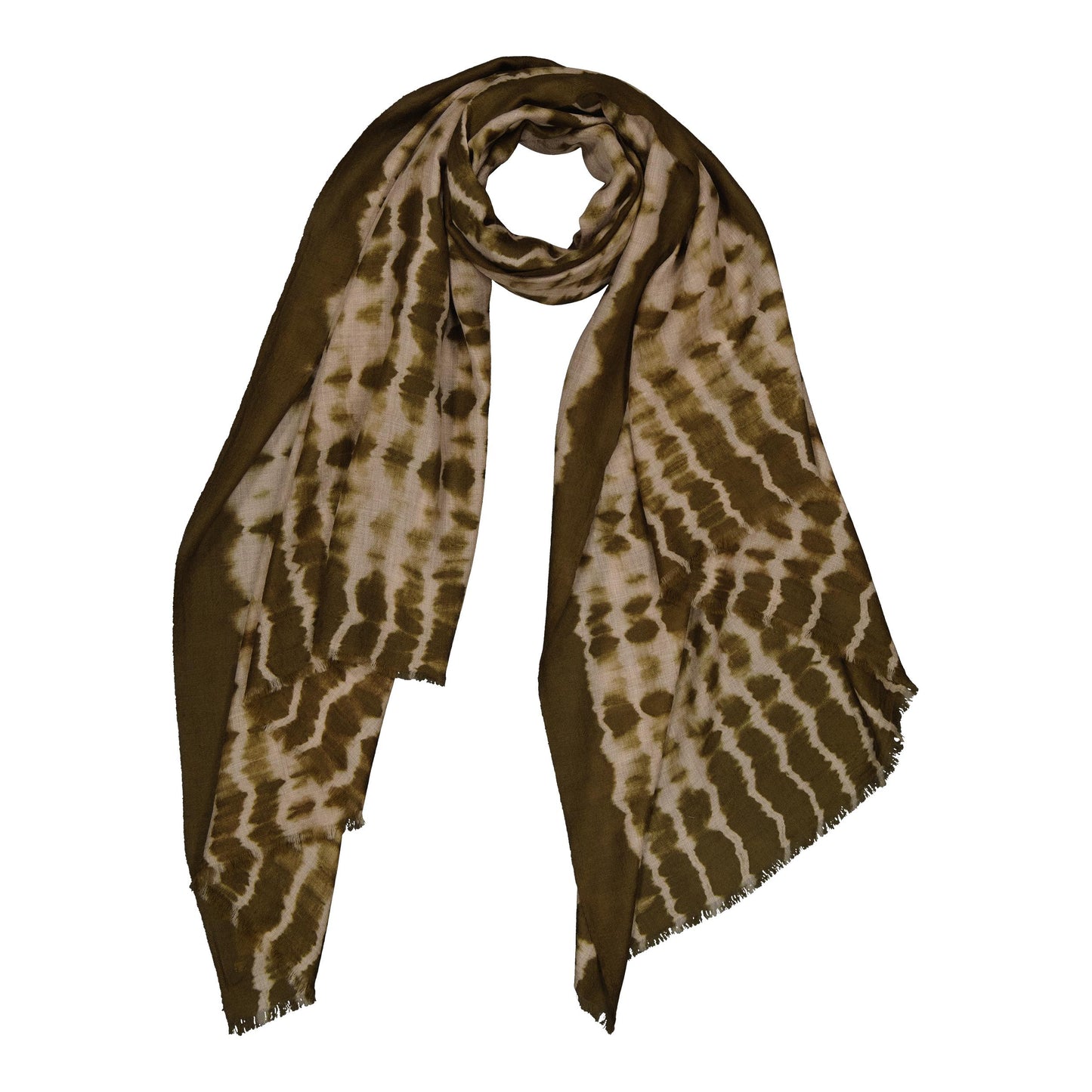 RIVE - shibori cashmere shawl BROWN