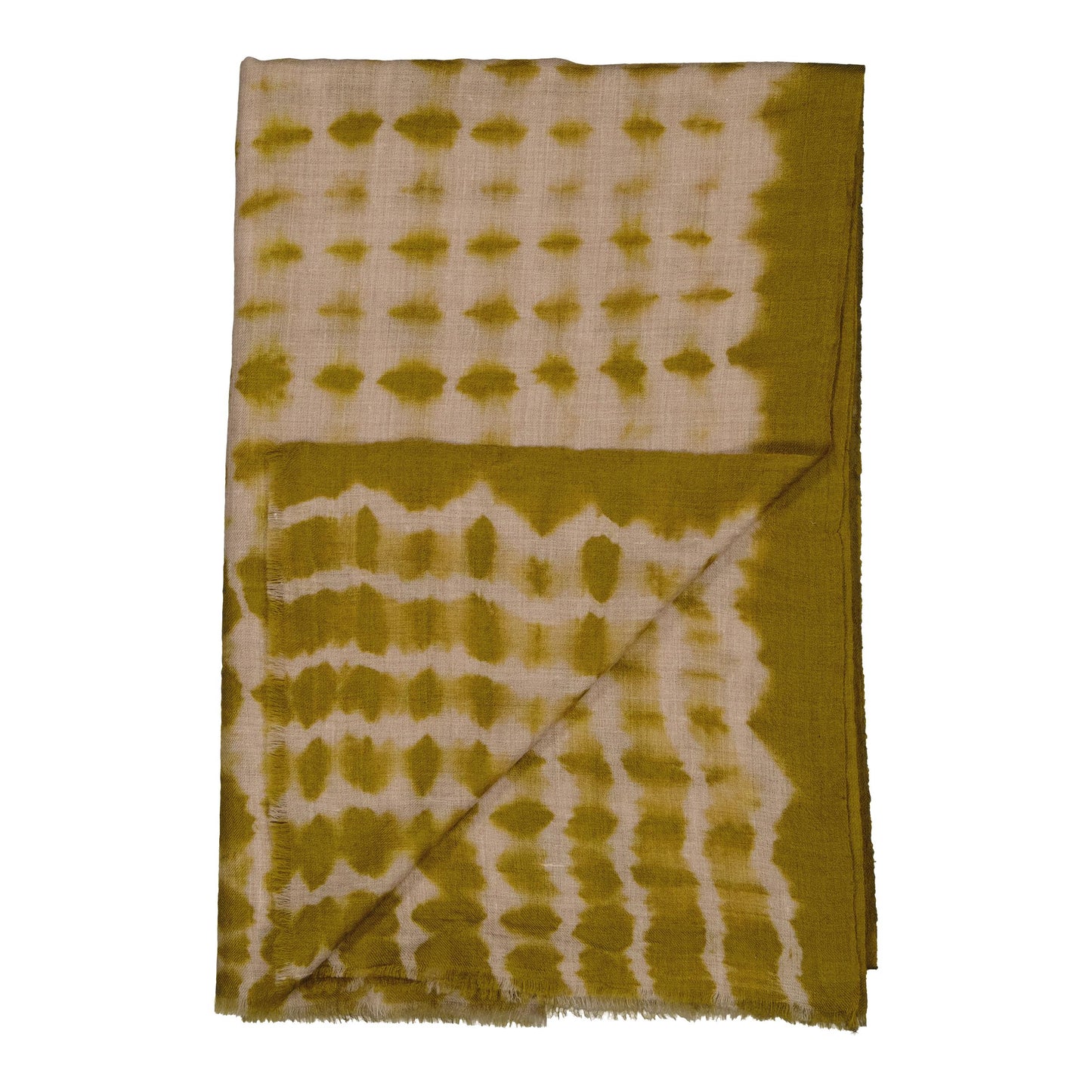 RIVE - shibori cashmere shawl KHAKI 169