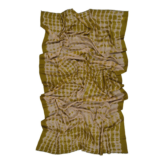 RIVE - shibori cashmere shawl KHAKI 169