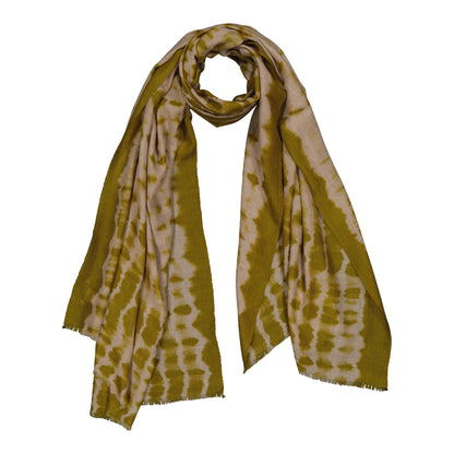 RIVE - shibori cashmere shawl KHAKI 169
