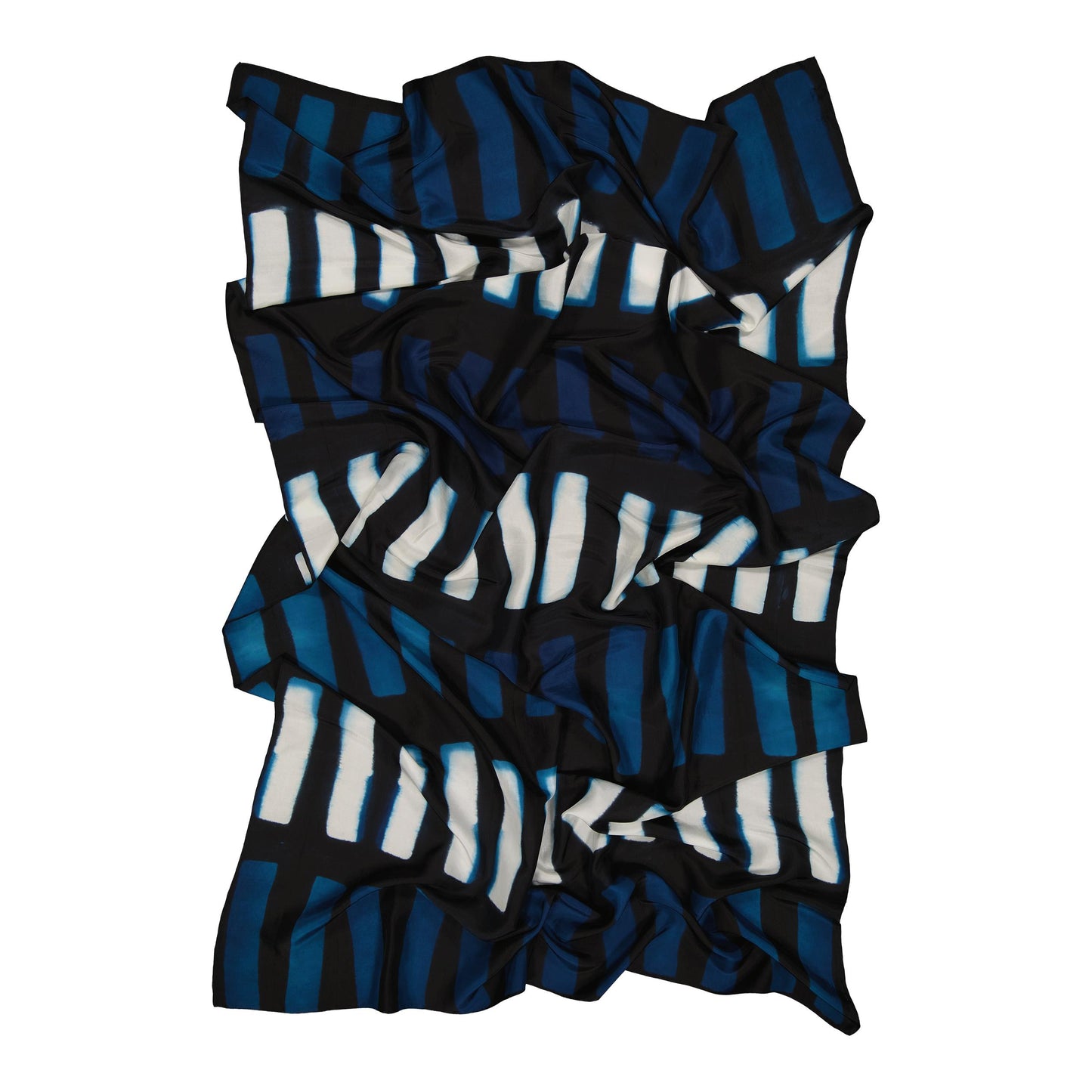 ENSEMBLE - silk scarf CUMULUS BLUE & BLACK