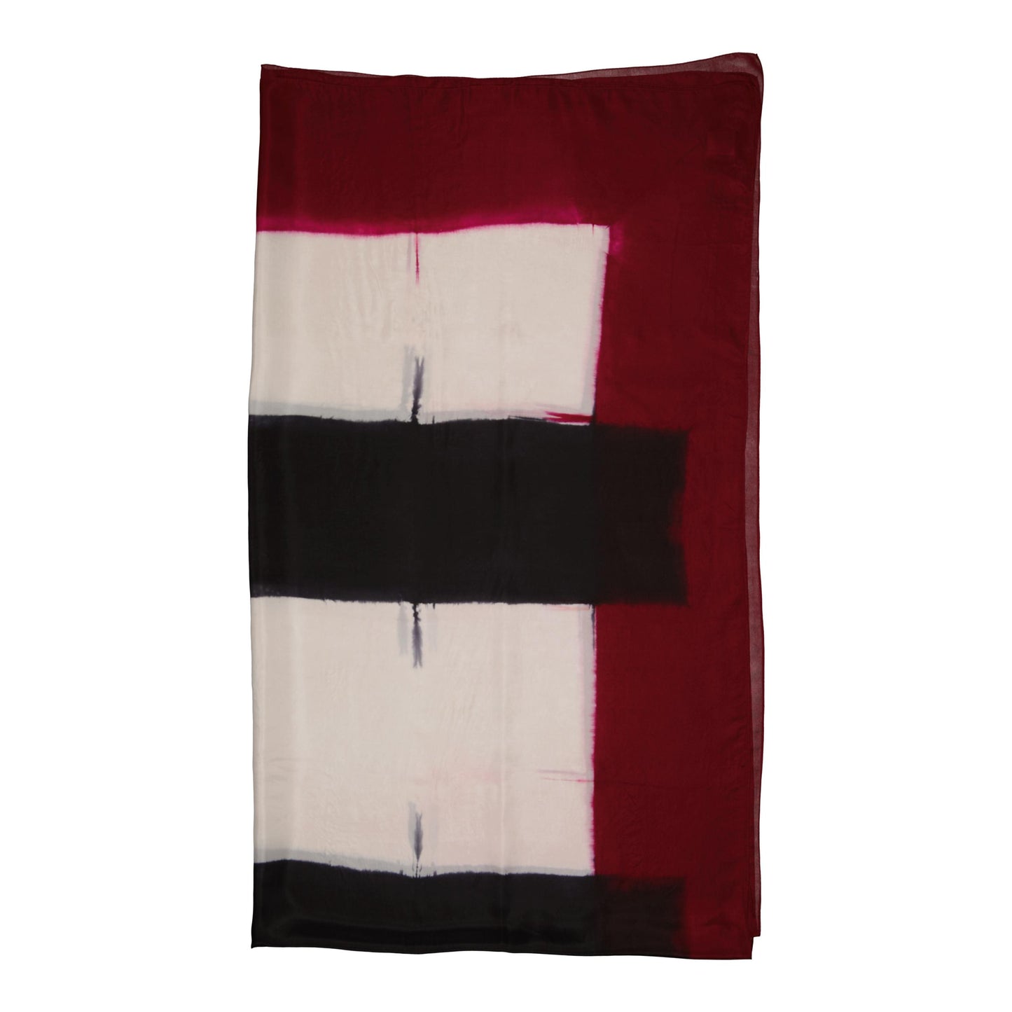 LIGNES - silk scarf GARNET & BLACK
