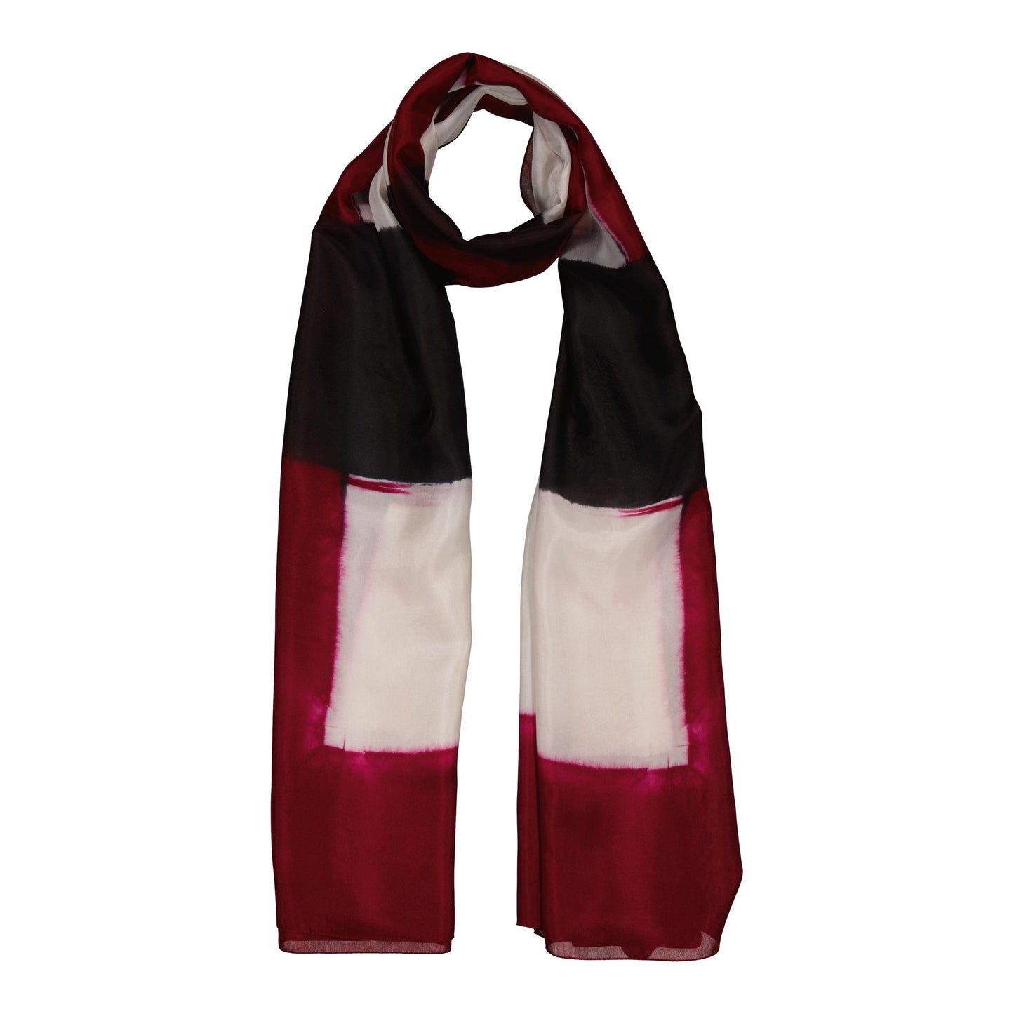 LIGNES - silk scarf GARNET & BLACK