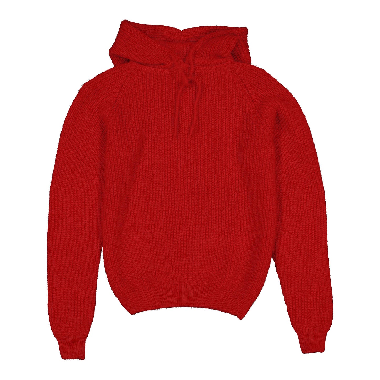 NEIGE - A hooded sweater, knitted in France CARMINE RED