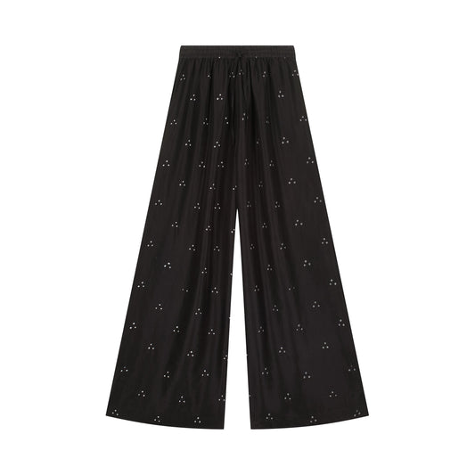CELESTE - silk trousers BLACK
