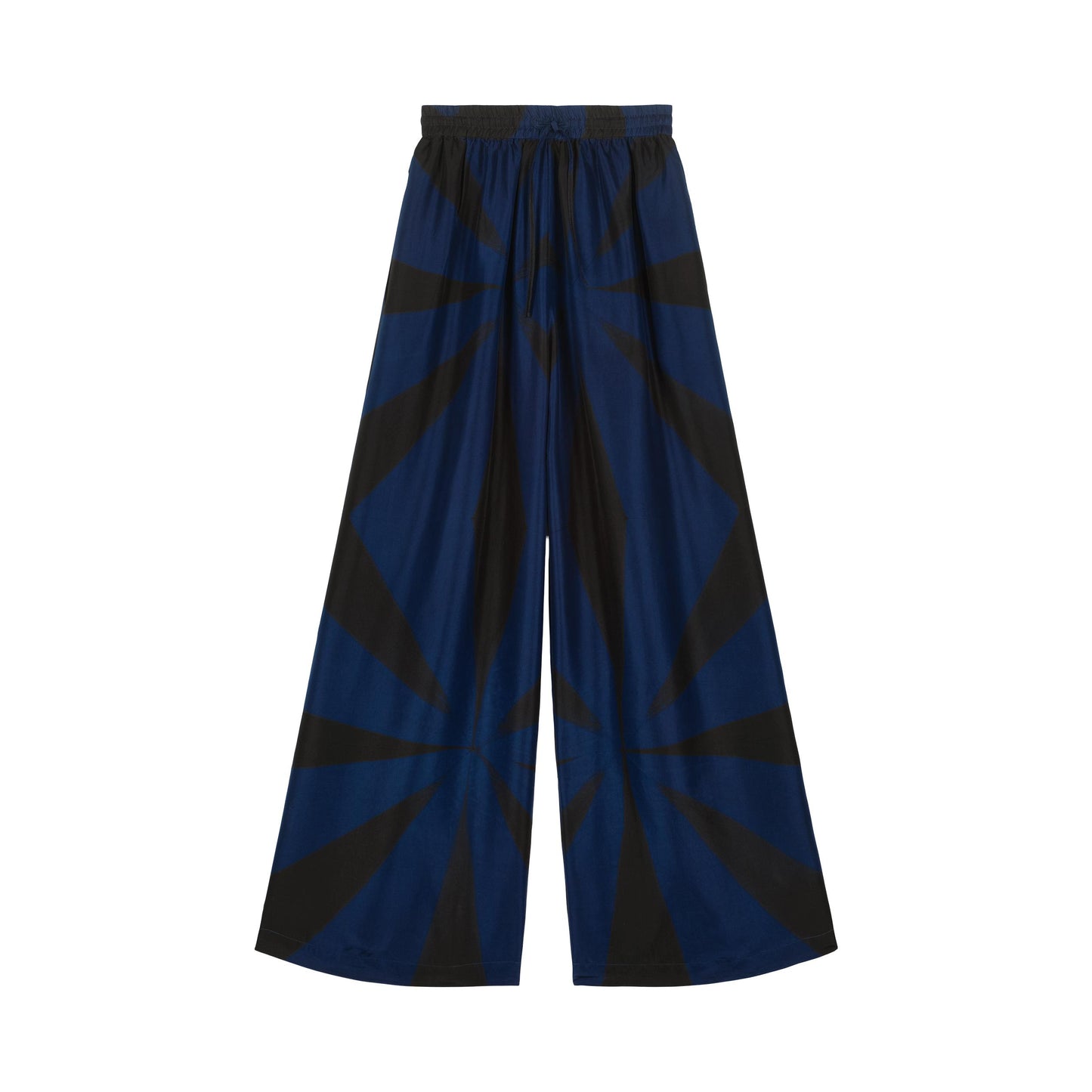 RADIEUX - silk trousers BLUE & BLACK