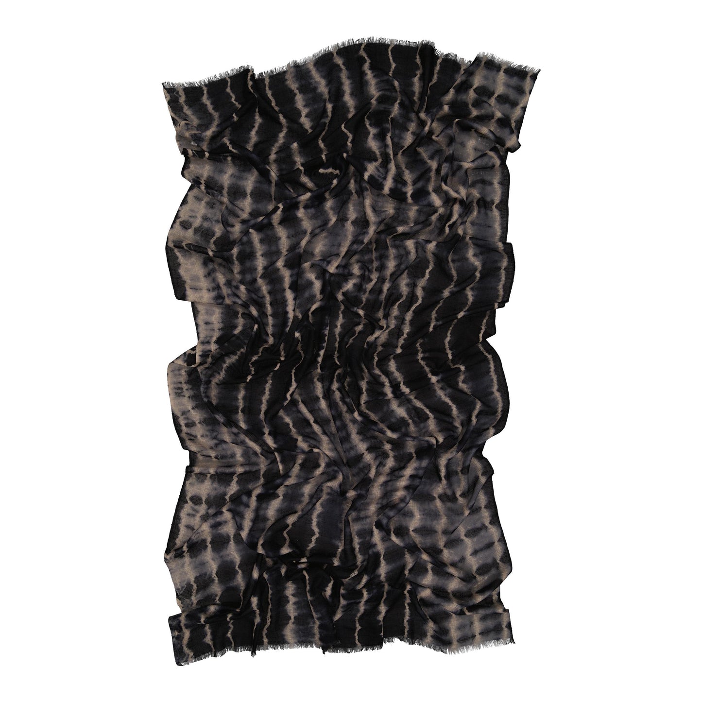 RIVE - shibori cashmere shawl BLACK