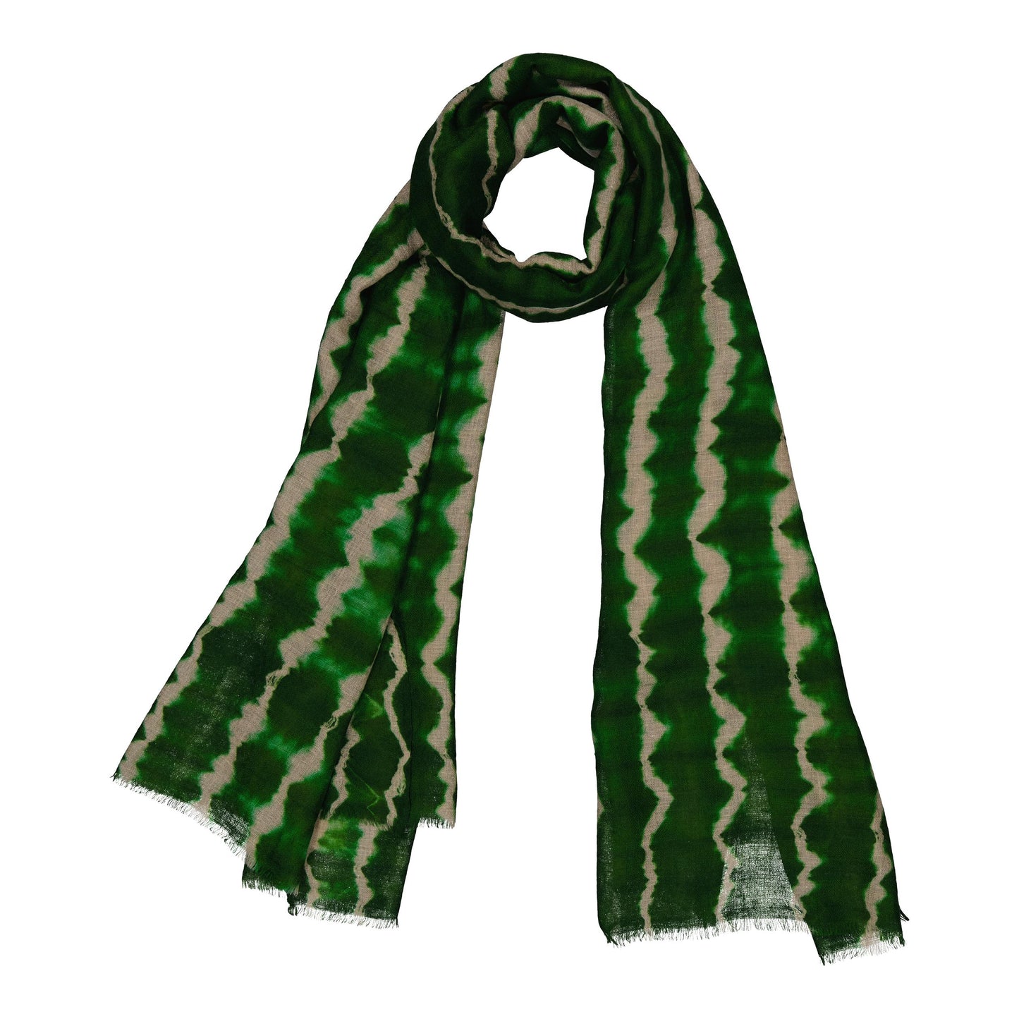 RIVE - shibori cashmere shawl GREEN