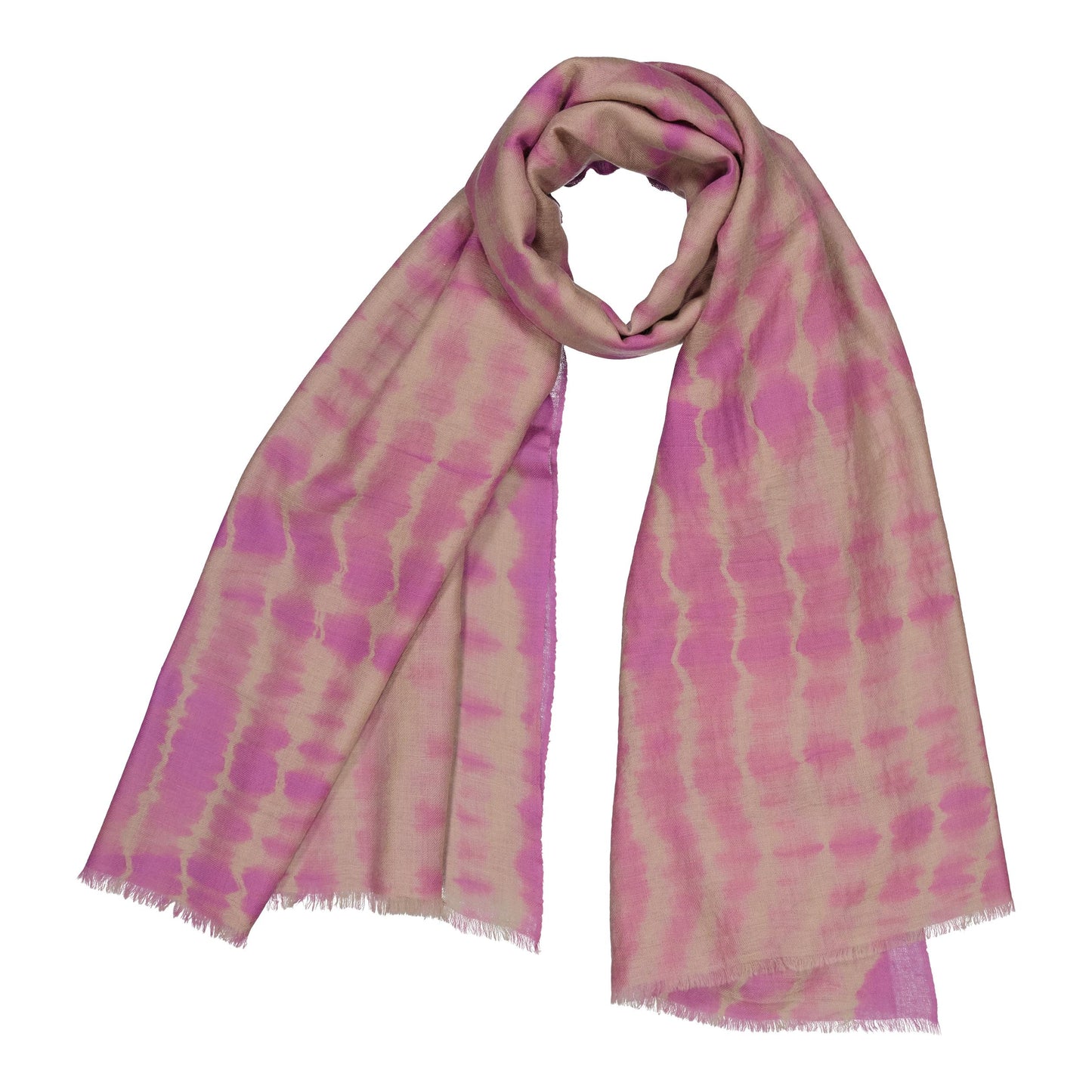 RIVE - shibori cashmere shawl LILAC