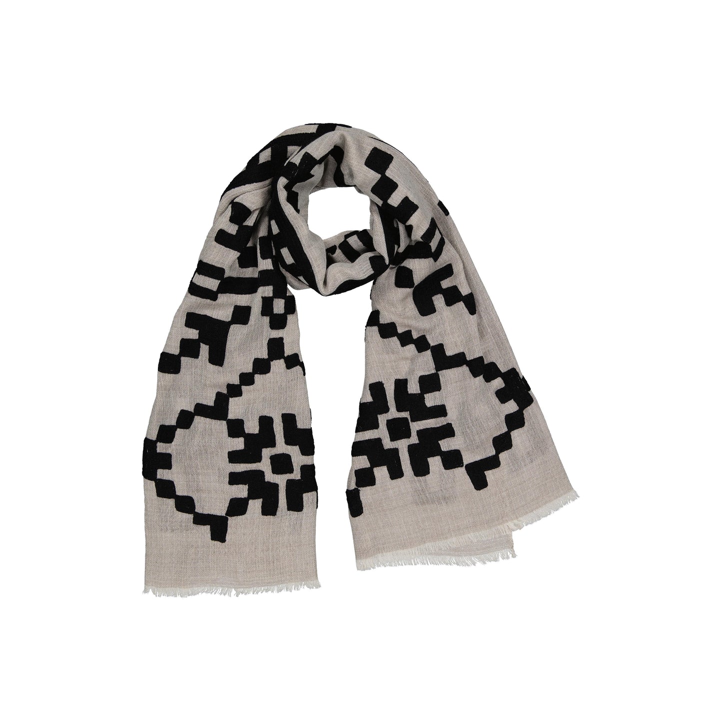 SLALOM - a scarf with a boucle texture BLACK