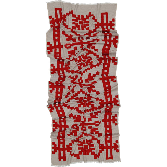 SLALOM - a scarf with a boucle texture RED